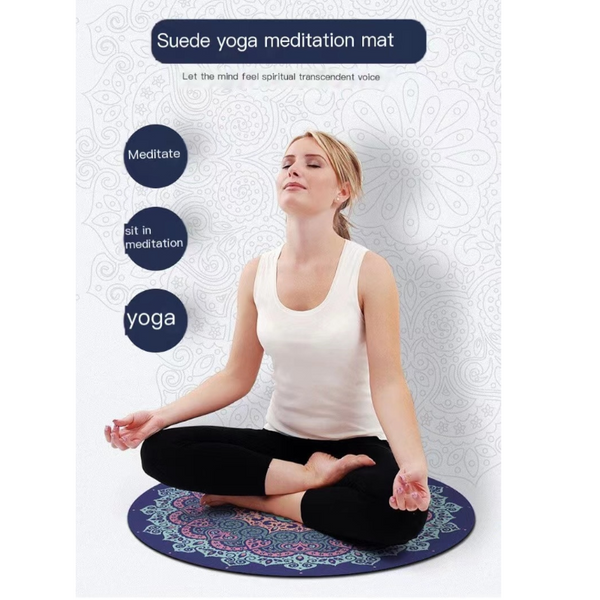 Round Yoga Mat Rubber Non-Slip Thick Wide Meditation Floor