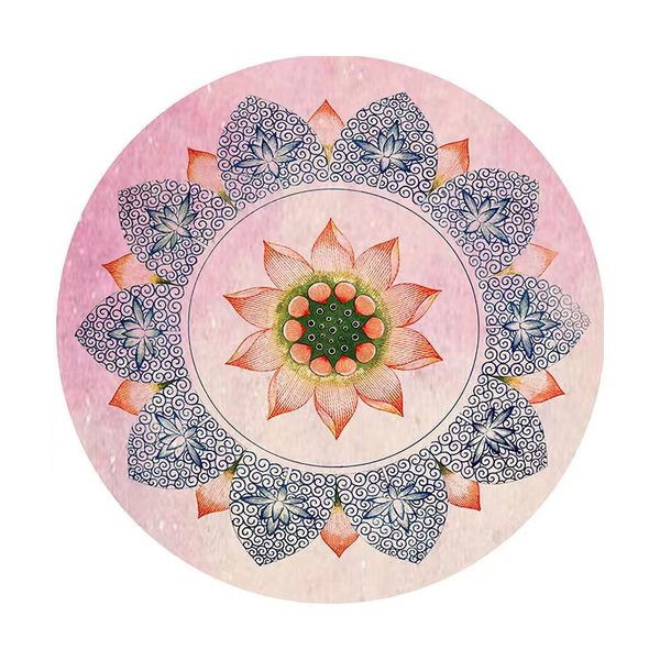 Round Yoga Mat Rubber Non Slip Thick Wide Meditation Floor Mats & Non Slip Towels