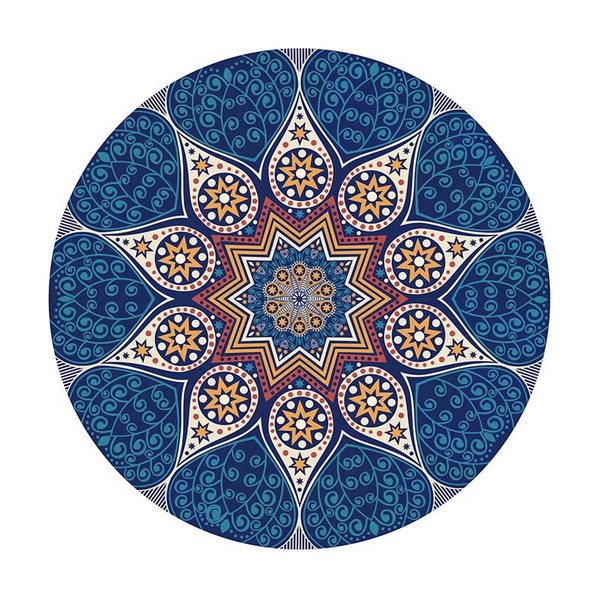 Round Yoga Mat Rubber Non Slip Thick Wide Meditation Floor Mats & Non Slip Towels