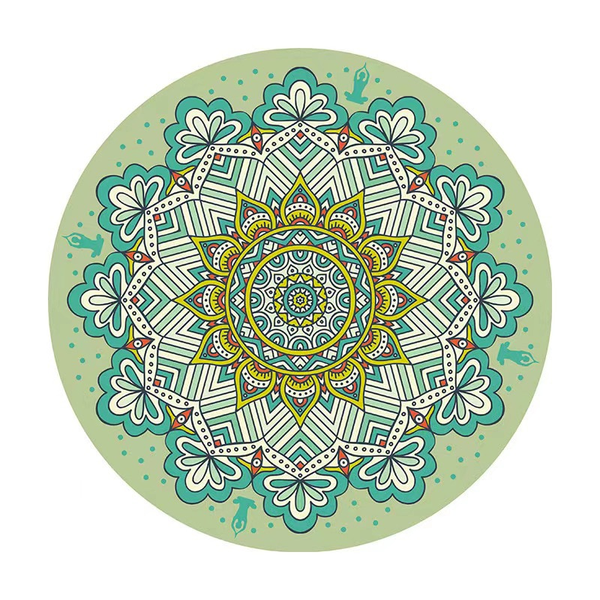 Round Yoga Mat Rubber Non Slip Thick Wide Meditation Floor Mats & Non Slip Towels