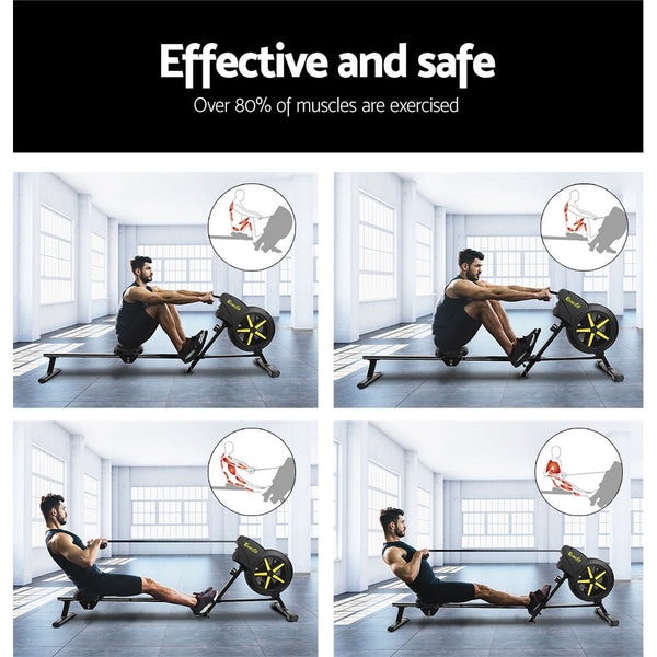 Everfit Rowing Exercise Machine Rower Resistance Fitness Home Gym Cardio Air Rowing Machines