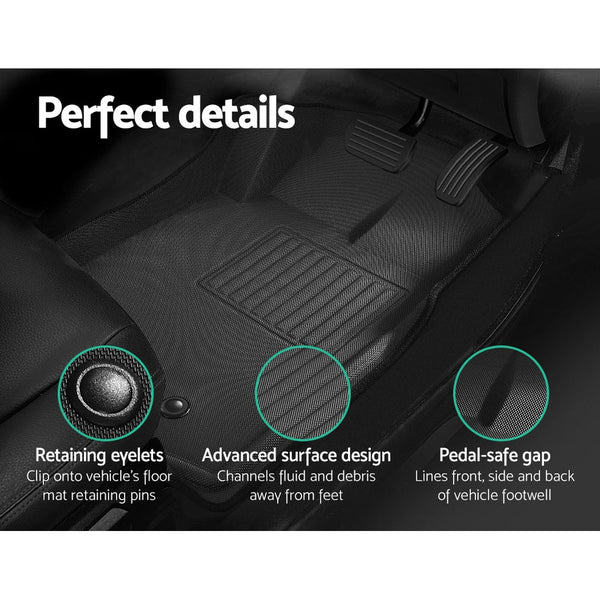 Weisshorn Car Floor Mats Rubber Fits Ford Ranger Px Px2 Px3 Dual Cab 2011 2022 3D Floor Mats Carpets