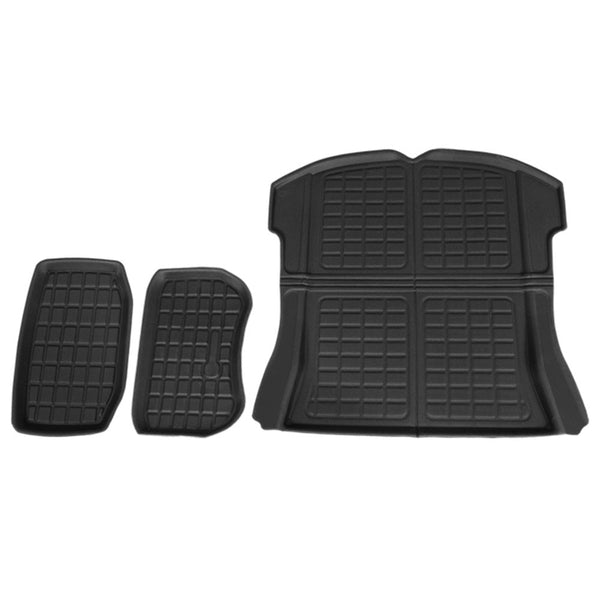 3Pcs Car Rear Front Cargo Trunk Toolbox Luggage Rubber Mats For Tesla Model 2021-2022