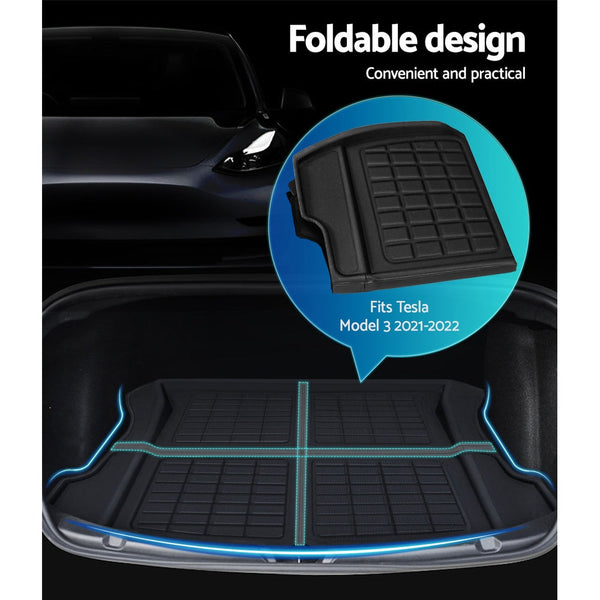 Weisshorn Car Rubber Floor Mats For Tesla Model 3 Trunk Toolbox Cargo Carpet