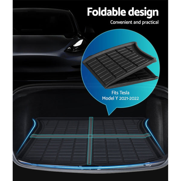Weisshorn Car Rubber Floor Mats For Tesla Model Y Trunk Toolbox Cargo Carpet