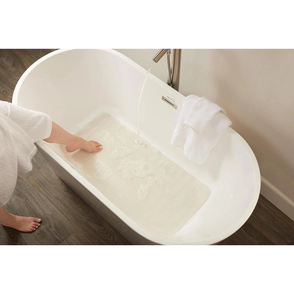 Rubber Bath Mat Slip Resistant White Bath Mats Rugs & Toilet Covers