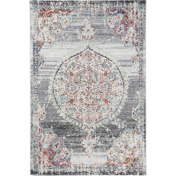 Hollow Medalion Transitional Grey Rug 280X380 Rugs