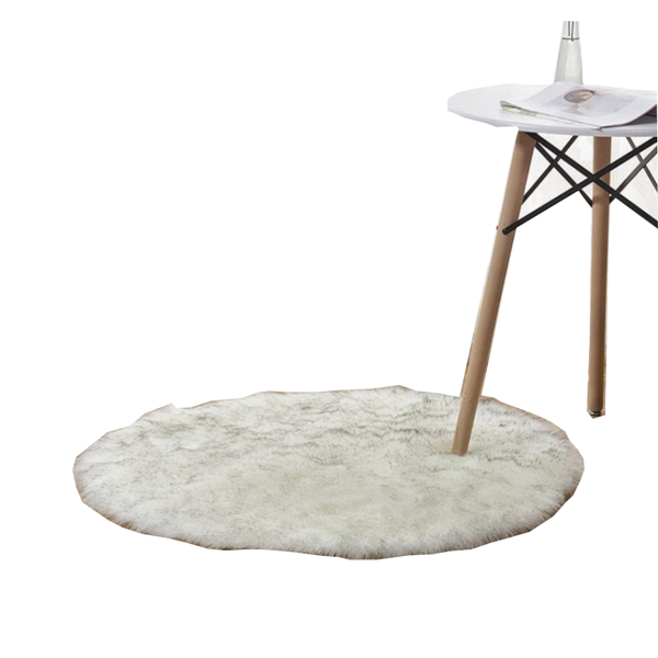 Round Artificial Wool Fur Soft Plush Rug Carpet Mat Ver 3 Rugs