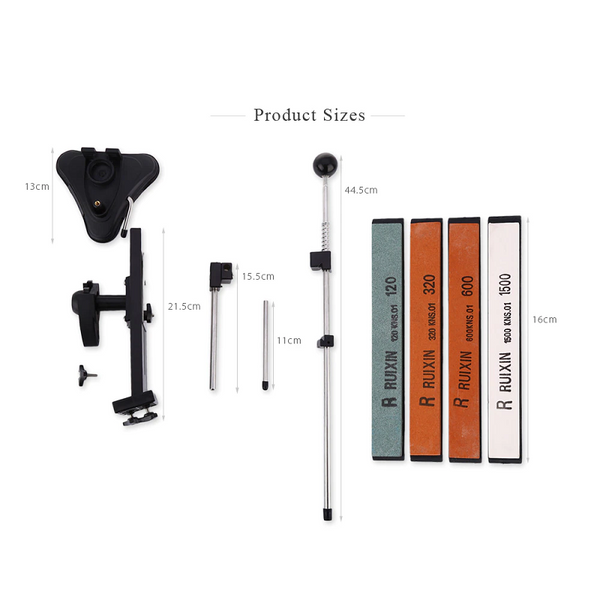 Ruixin Pro Professional Knife Sharpener Kitchen Grinder Sharpening System Black Sharpeners