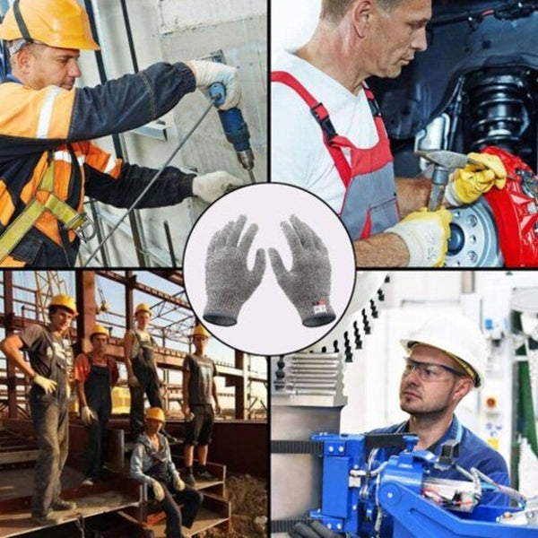 S Anti Stab Resistant 5 Level Hppe Cut Gloves Dark Slate Grey Work Gloves