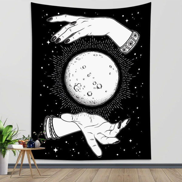 Tapestry Black Hand 150X130 Cm Tarot Card Psychedelic Scene Art Decoration Tapestries