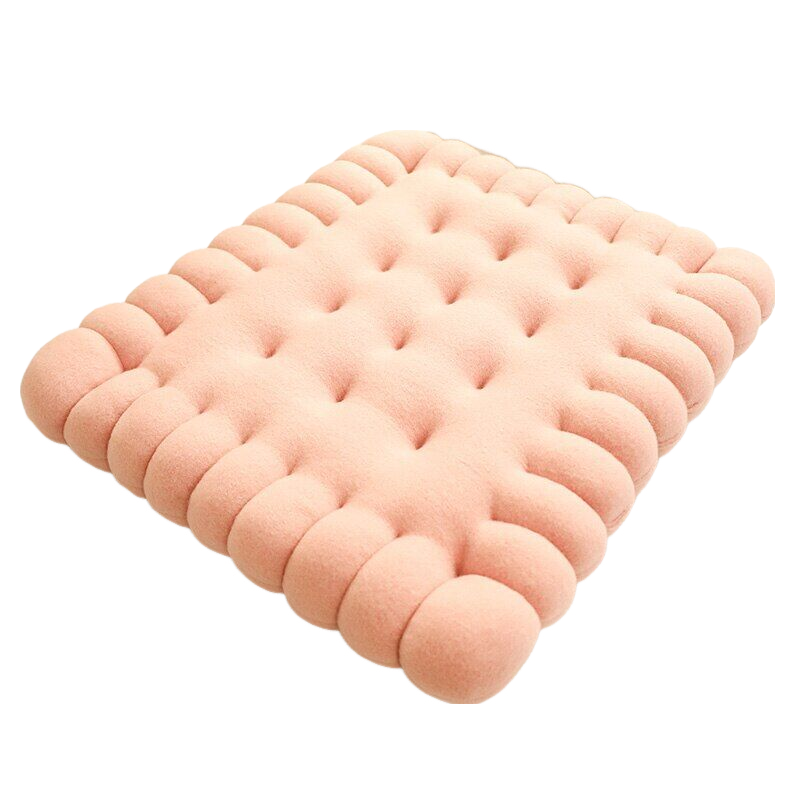 Cushions & Decorative Pillows Plush Pink Square Biscuit Shape Stuffed Pillow Cushion For Home Decor
