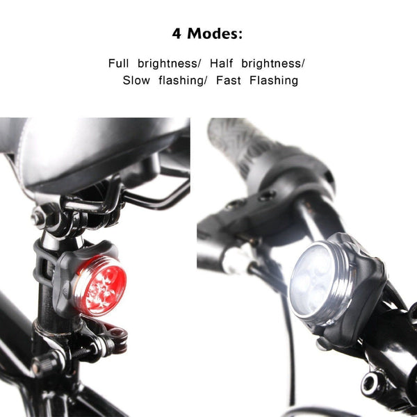 Waterproof Bicycle Bike Lights Front Rear Tail Lamp Usb Rechargeable Ipx4