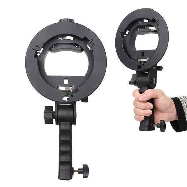 Handheld Grip S Type Flash Bracket Bowens Mount Holder For Speedlite Softbox Flash Brackets