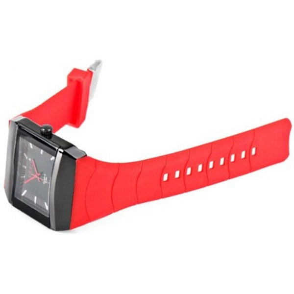 Veile Studios S062 Watch Time Showed By Strips With Squre Dial Rubber Watchband Red Watches