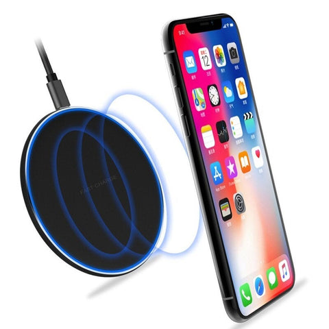 S110 Qi Wireless Charging Pad Qc3.0 10W Fast Plate Led Light Compatible With For Iphone X Xr Xs Max 8 Plus Samsung S9 S8 White