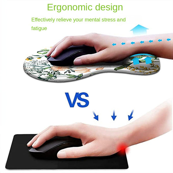 Ergonomic Silicone Wrist Rest Home Office Floral Mouse Pad Mouse Pads & Wrist Rests