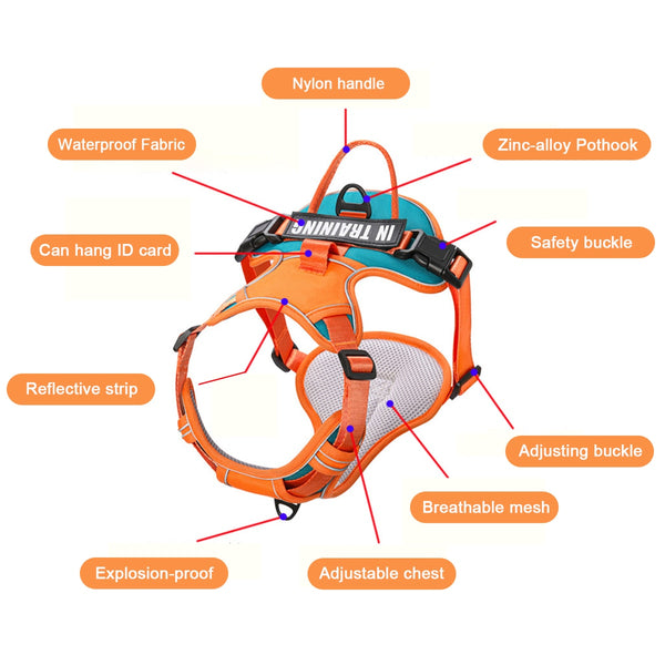 Dog Harness No Pull Outdoor Walking Breathable Reflective Small Harnesses