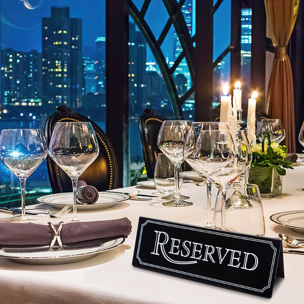 6Pcs Acrylic Reserved Table Signs Restaurant Wedding Party Restaurant Signs
