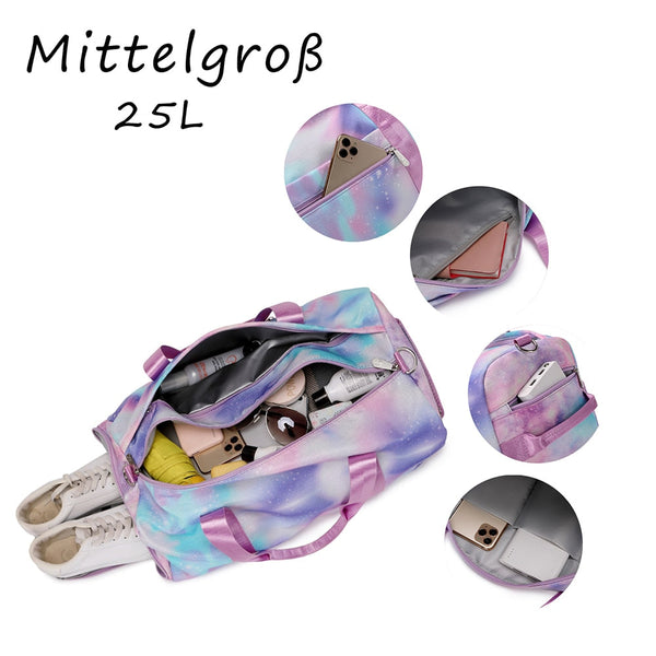 Colourful Galaxy Kids Weekender Dancing Gymnastics Duffle Bag Overnight Bags