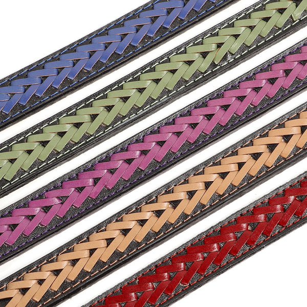 Braided Leather Buckle Puppy Dog Collar Pet Accessories Dog Collars