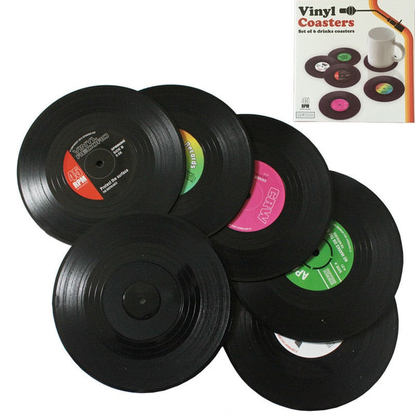 2Pcs Heat-Resistant Coasters Placemats Silicone Records
