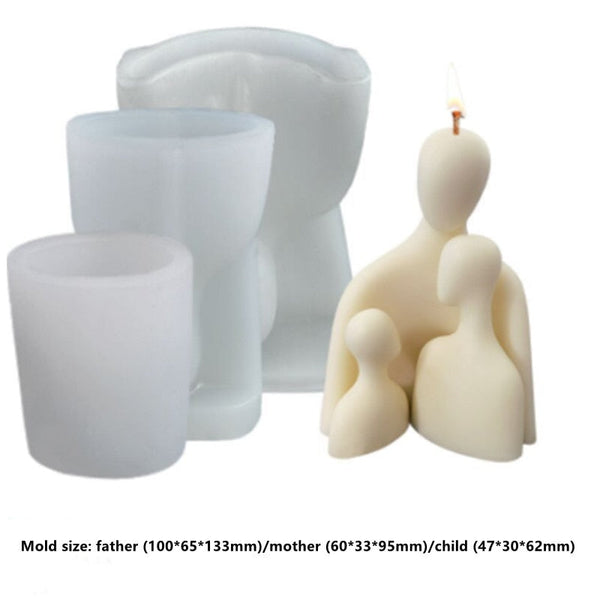 3D Abstract Romantic Couple Portrait Lovers Silicone Candle Mold Carving Soap Moulds