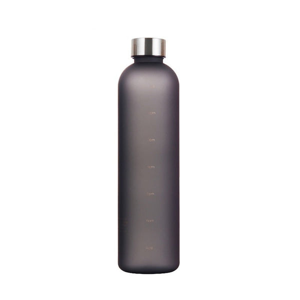 1 Liter Water Bottle Time Marker Bpa Free Frosted Drinkbottles Stainless Steel Lid Water Bottles & Vacuum Flasks