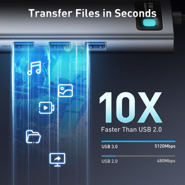 4K 60Hz Usb C Hub Type To Ethernet Port Pd 100W Adapter For Macbook Pro Usb Cables Hubs & Adapters