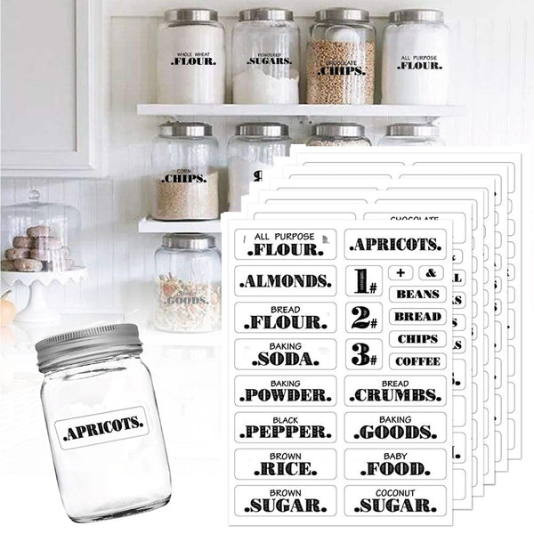 132Pcs Pantry Labels Spice Jar Stickers Food Organisation Kitchen Storage Tools Kitchen Labels