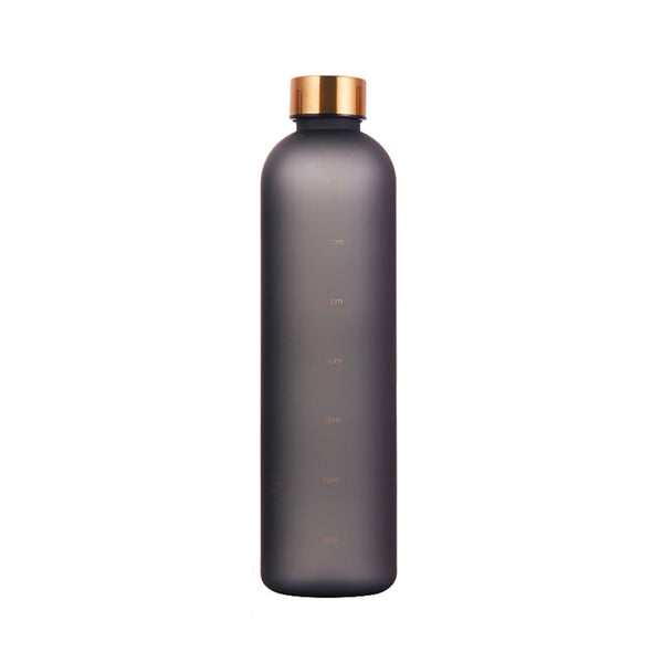 1 Liter Water Bottle Time Marker Bpa Free Frosted Drinkbottles Stainless Steel Lid Water Bottles & Vacuum Flasks