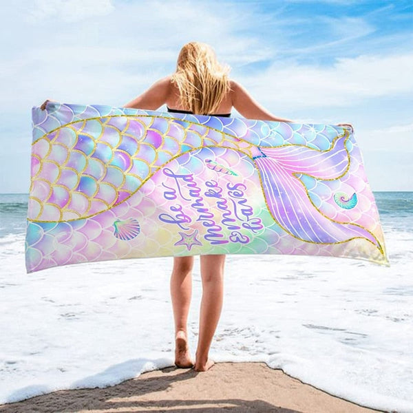 Microfibre Pastel Mermaid Beach Towel