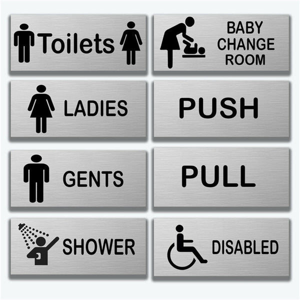 Small 15X6cm Aluminum Plastic Door Sign Residential Commercial Plaques & Signs