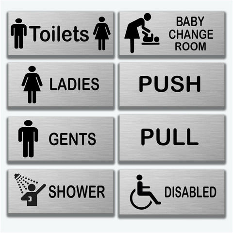 Small 15X6cm Aluminum Plastic Door Sign Residential Commercial Plaques & Signs