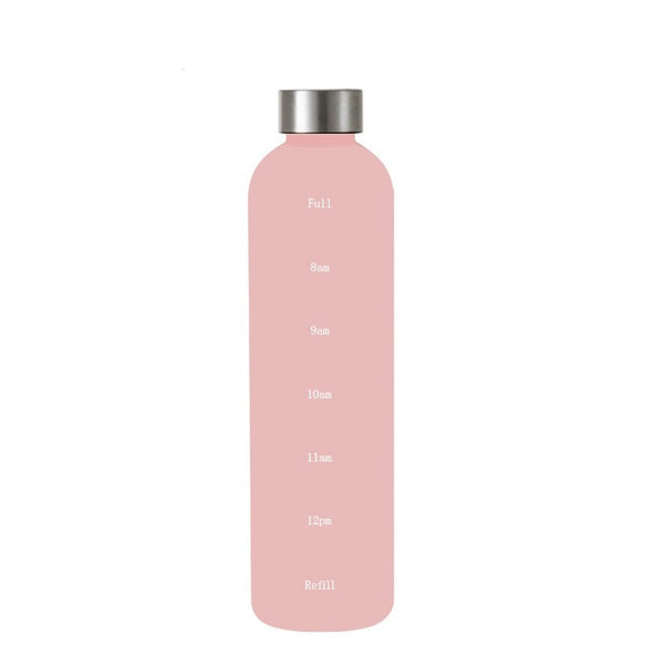 1L Water Bottle Time Marker Bpa Free Frosted Drinkbottles Water Bottles & Vacuum Flasks