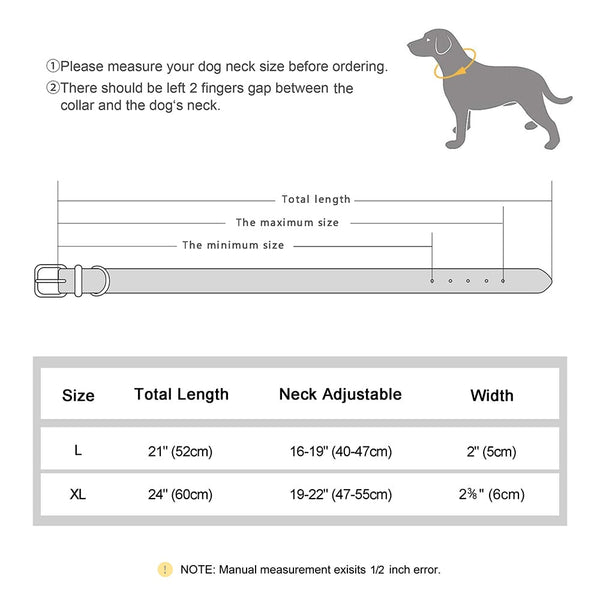 Dog Collars Stylish Adjustable Rivets Leather Large