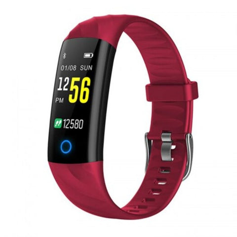 S5 Smartwatch Pedometer Heart Rate Monitor Blood Oxygen Fitness Wristband Red Smart Watches