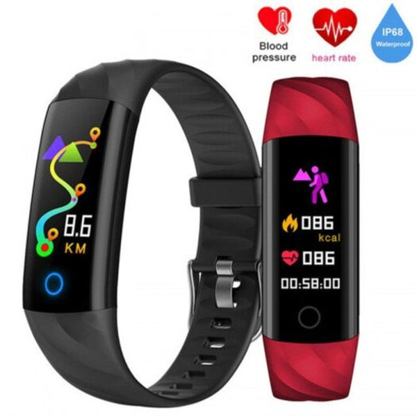 S5 Smartwatch Pedometer Heart Rate Monitor Blood Oxygen Fitness Wristband Red Smart Watches