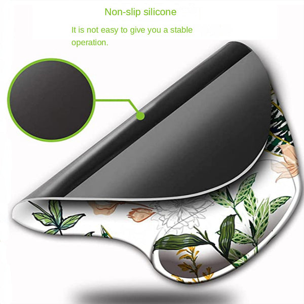 Ergonomic Silicone Wrist Rest Home Office Floral Mouse Pad Mouse Pads & Wrist Rests