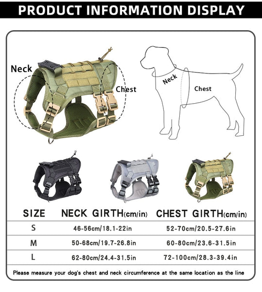 Pet Accessories Dog Harness Tactical Vest Outdoor Training Walking Harnesses