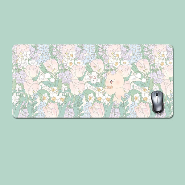 Floral Large Mousepad Desk Pad Office Rubber Mouse Pads & Wrist Rests