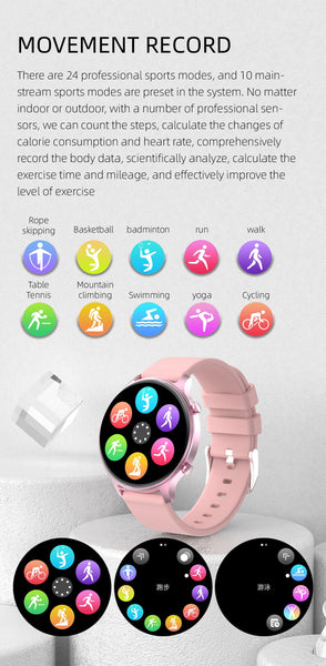 Women Heart Rate Monitor Diy Display Ip68 Waterproof Smart Watches