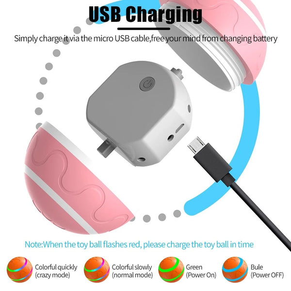 Pet Dog Cat Smart Toys Automatic Rolling Ball Electric Interactive Cat Toys