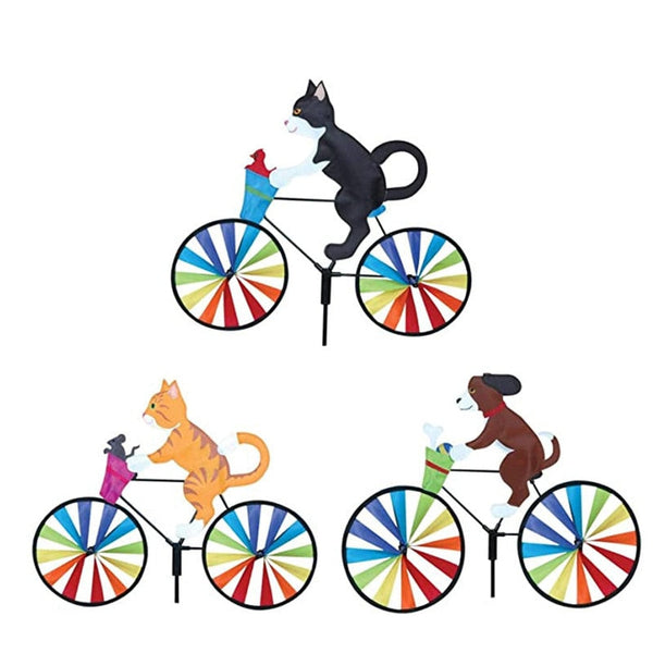 Animal Bicycle Windmill Wheel Spinner Garden Decorations