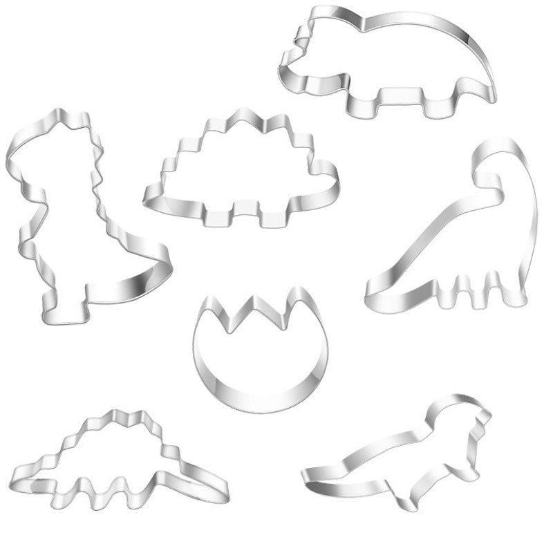 7Pcsset Stainless Steel Dinosaur Baking Tools Cookie Cutters