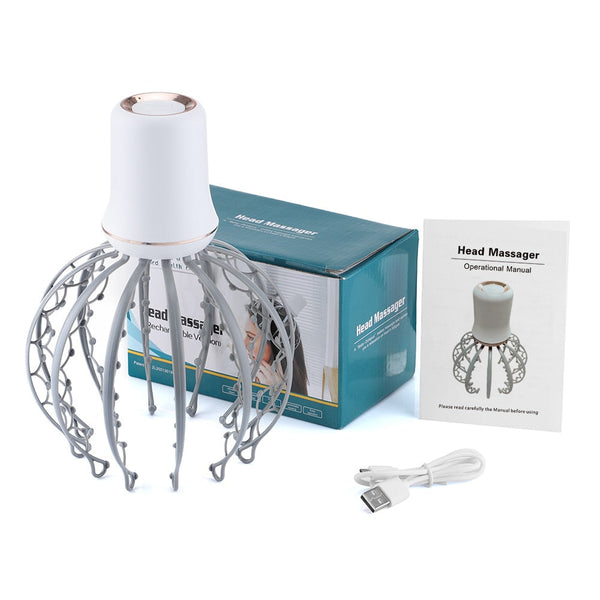 3D Electric Head Massager Therapeutic Scalp Rechargeable Massagers