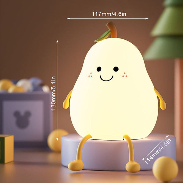 Led Pear Fruit Cat Silicone Rechargeable Dimming Night Light Night Lights