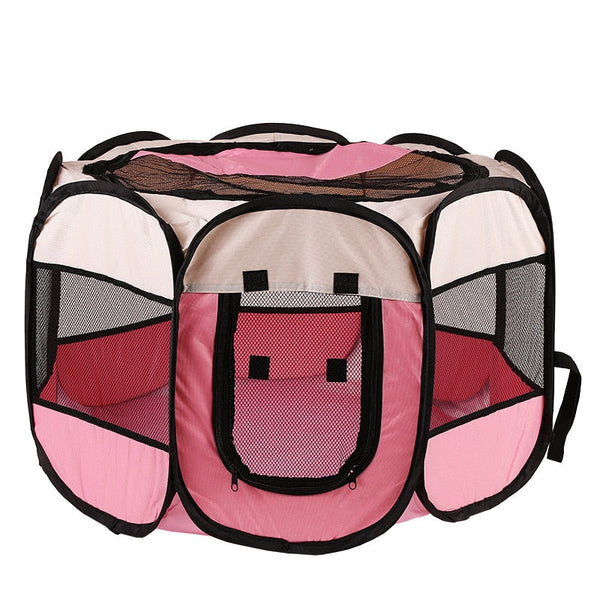 Octagonal Folding Pet Tent Dog House Indoor Playpen Fences & Pens