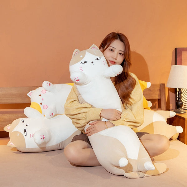 Cute Long Soft Plush Toy Sleeping Pillow Kawaii Cats