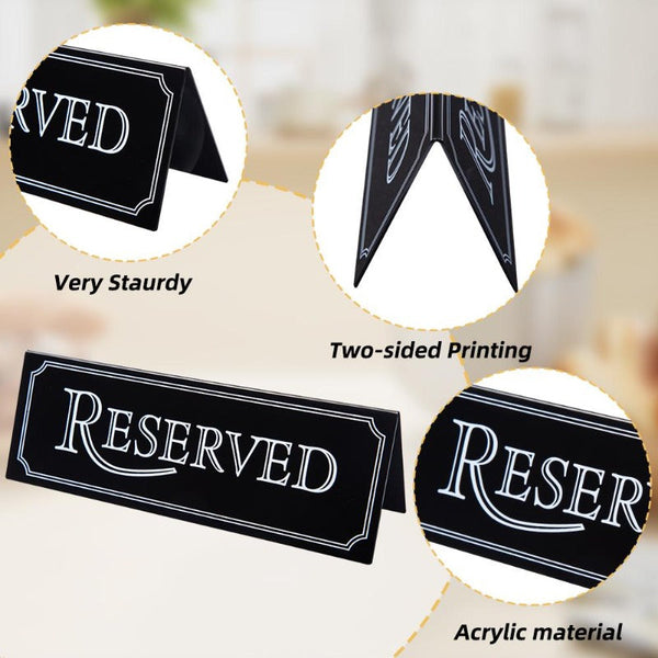 6Pcs Acrylic Reserved Table Signs Restaurant Wedding Party Restaurant Signs